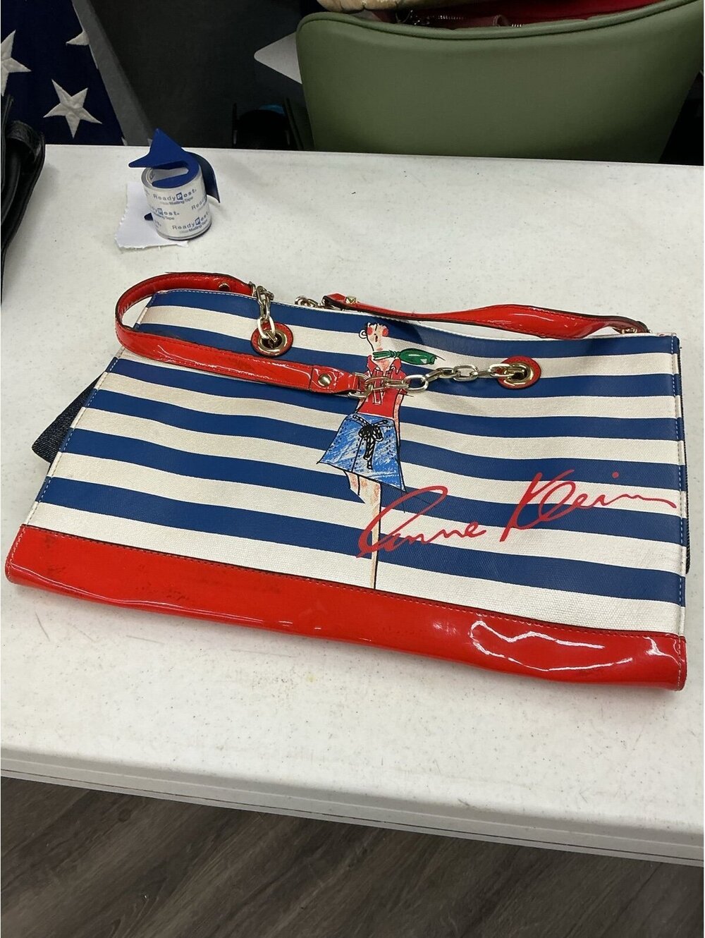 Anne Klein Striped Tote Bag
